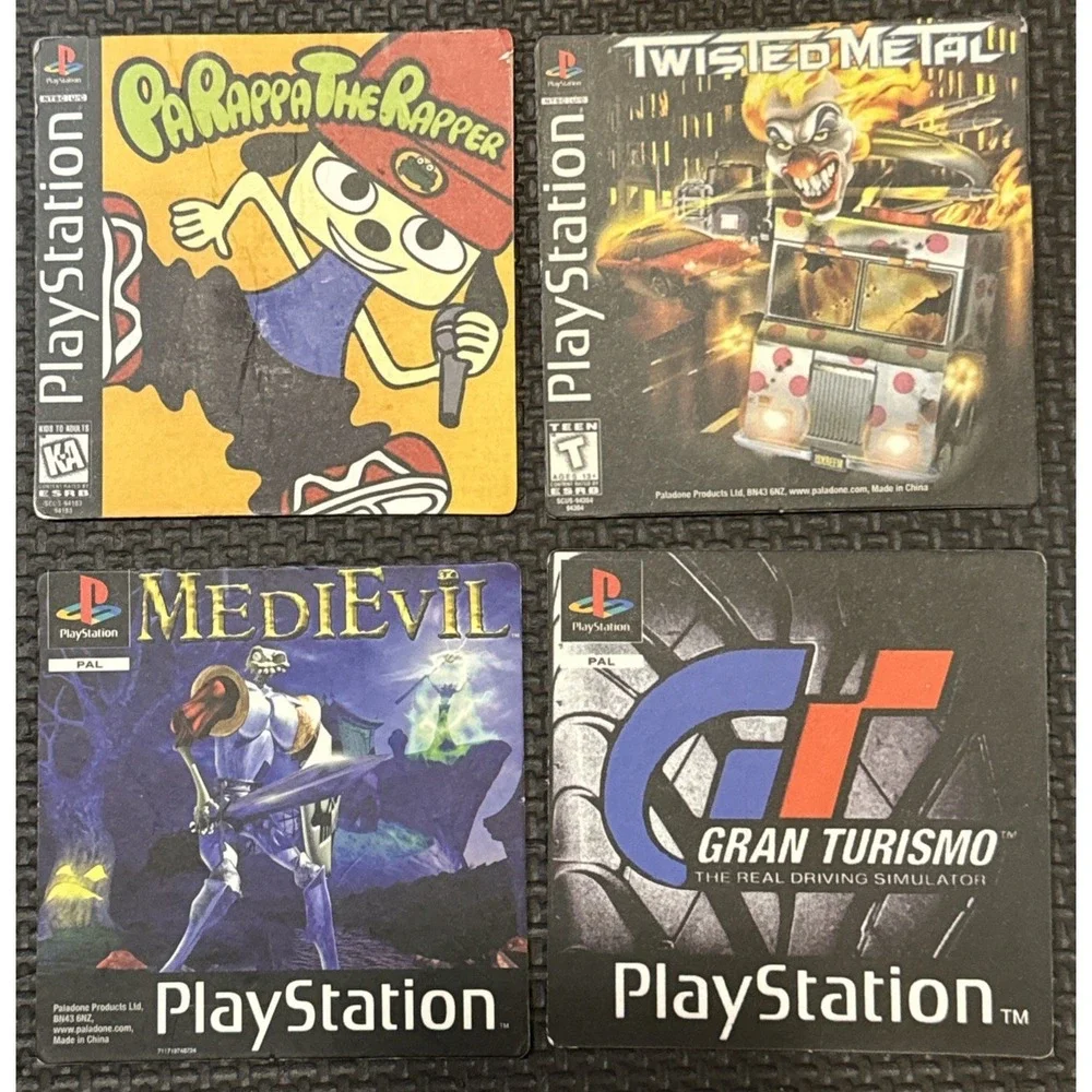 Playstation Game Double Sided Cardboard Coasters Lot Of 8 3.5